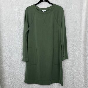 J. Jill Long Sleeve Raglan Green Dress sz Small